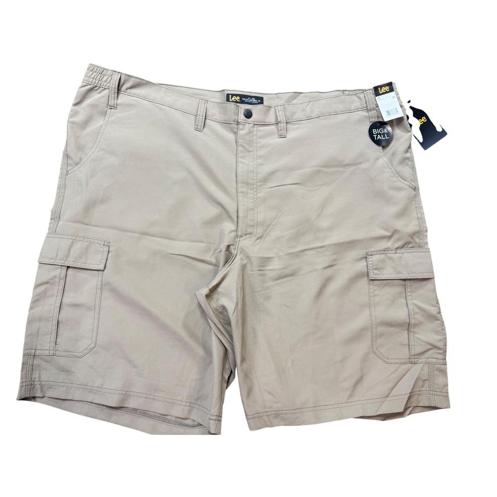 Lee Cargo Shorts Mens 50 Tan New Big & Tall Performance Pockets 102285120